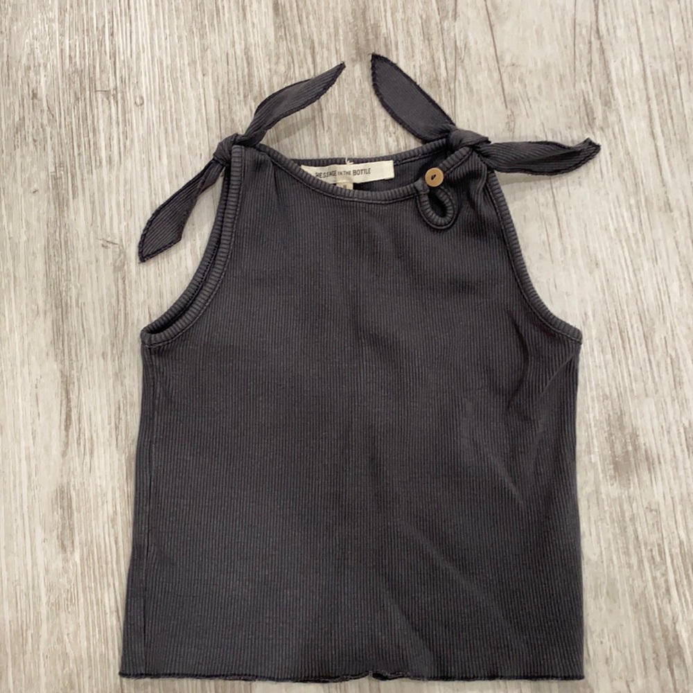Message in a bottle. Size 18 months grey knotted tank